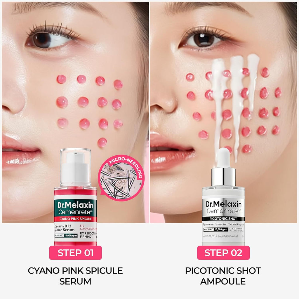 Pink Spicule Serum with Calcium Hydrating Set ? Deep Hydration, Skin Renewal, Collagen Boost, Smooth Glass Skin Glow Treatment