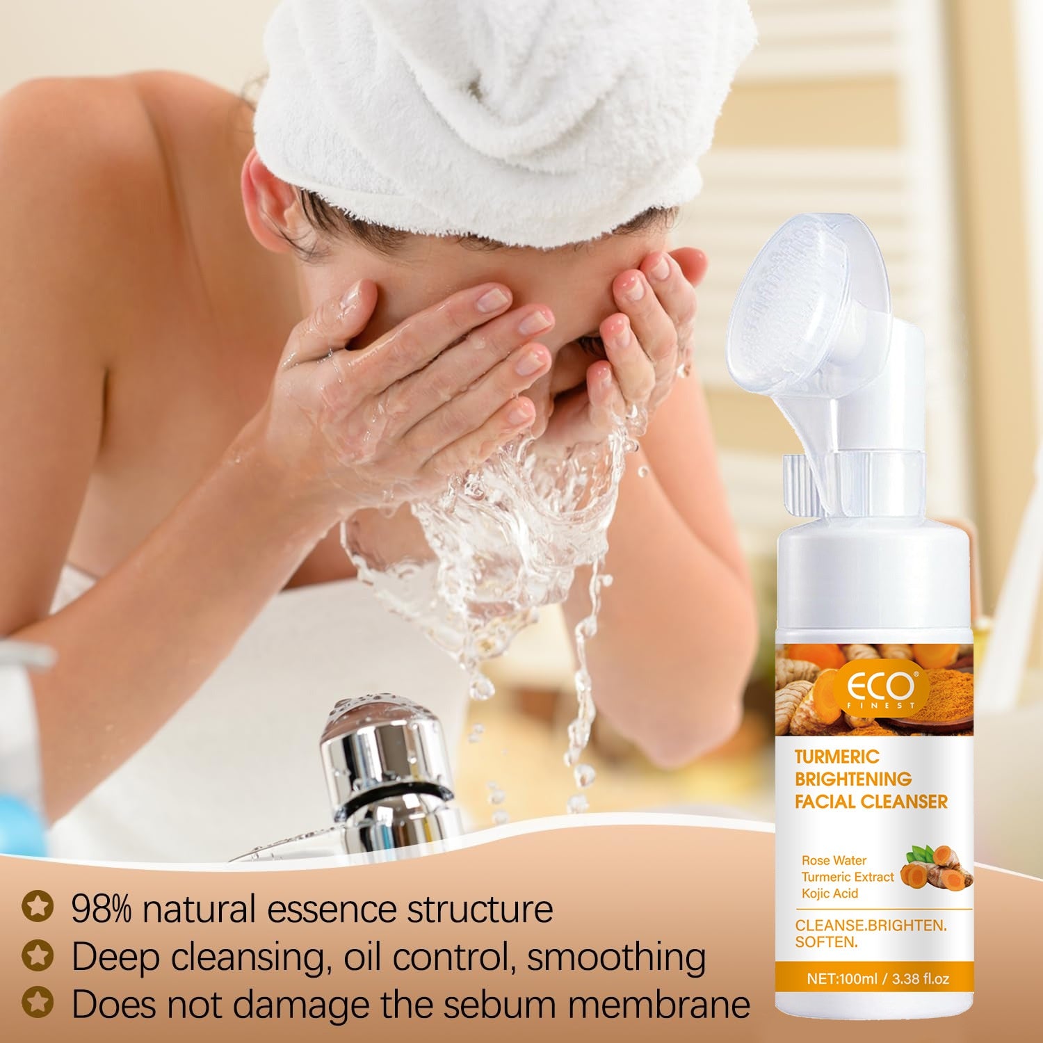 Amino Acid Foaming Cleanser for Oily Skin & Blackhead Care
