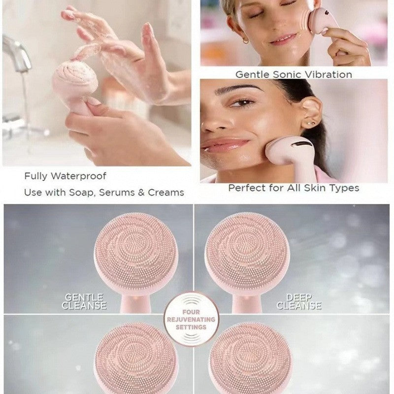 Electric Silicone Facial Cleansing Massager