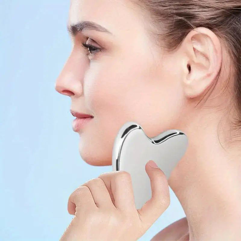 Stainless Steel Heart-shaped Facial Scraping Board