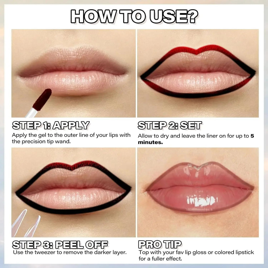💄 Peel Off Long Wear Lip Liner Stain for All-Day Lip Color