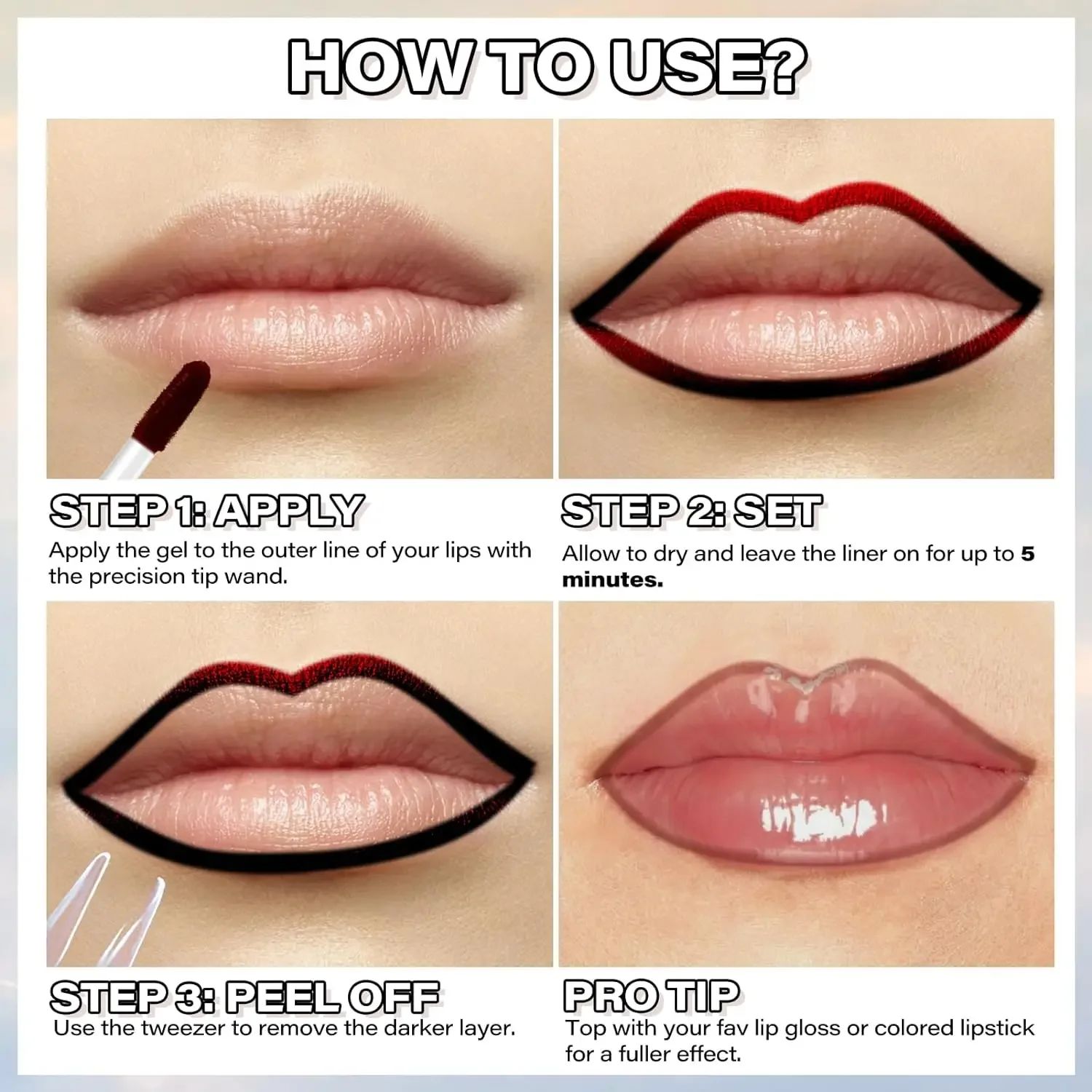 💄 Peel Off Long Wear Lip Liner Stain for All-Day Lip Color