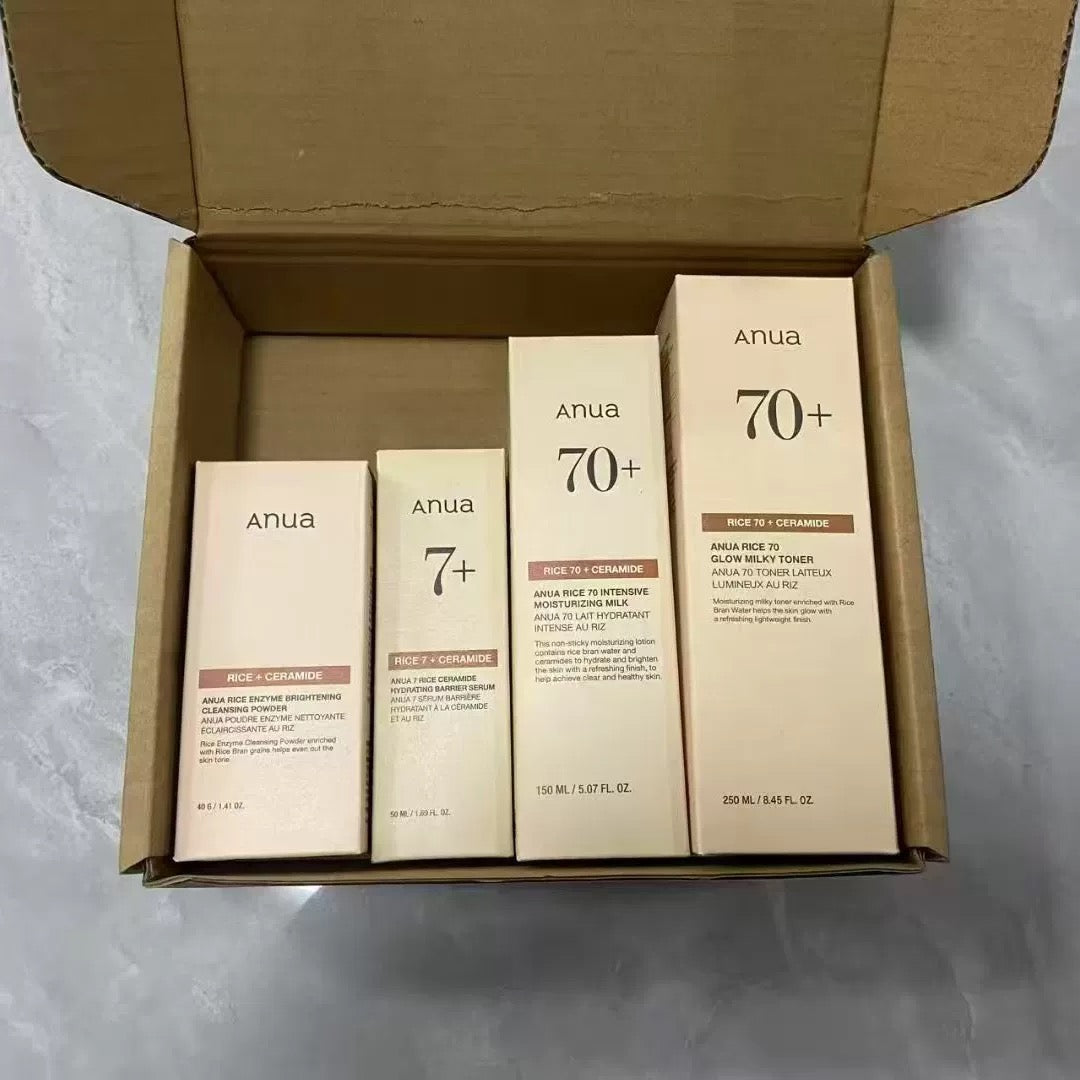 Anua Rice Skin Care Set for Glass Skin Glow ? Hydration & Brightening Bundle