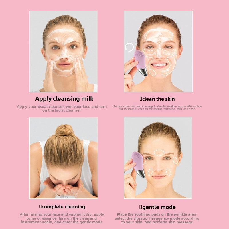 Rechargeable Ultrasonic Silicone Facial Cleanser