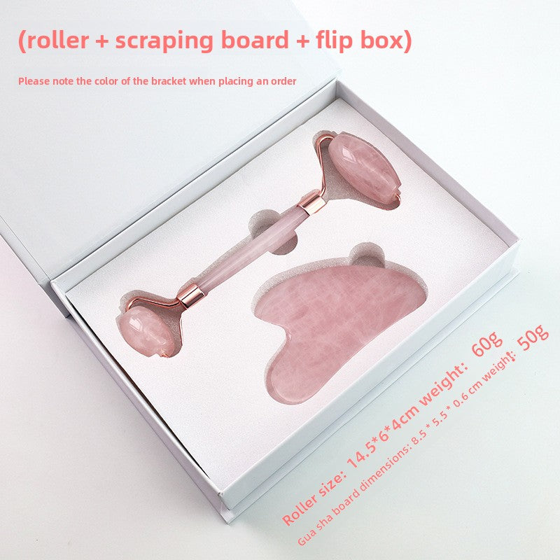 Rose Quartz Facial Roller and Heart Gua Sha
