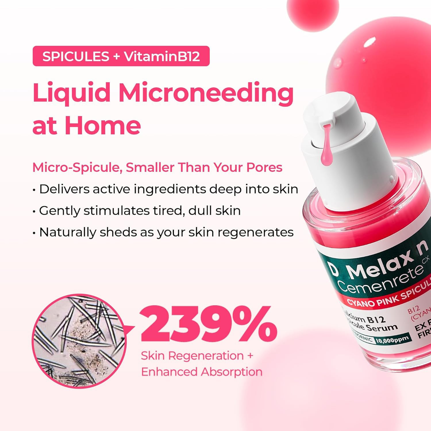 Pink Spicule Serum with Calcium Hydrating Set ? Deep Hydration, Skin Renewal, Collagen Boost, Smooth Glass Skin Glow Treatment